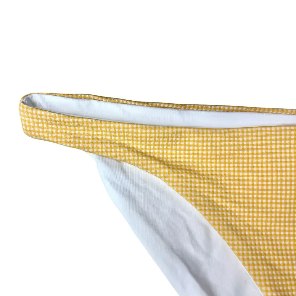 NWT L*Space Camacho Love Plaid Yellow Gingham Bikini Swimsuit Bottoms Sz L